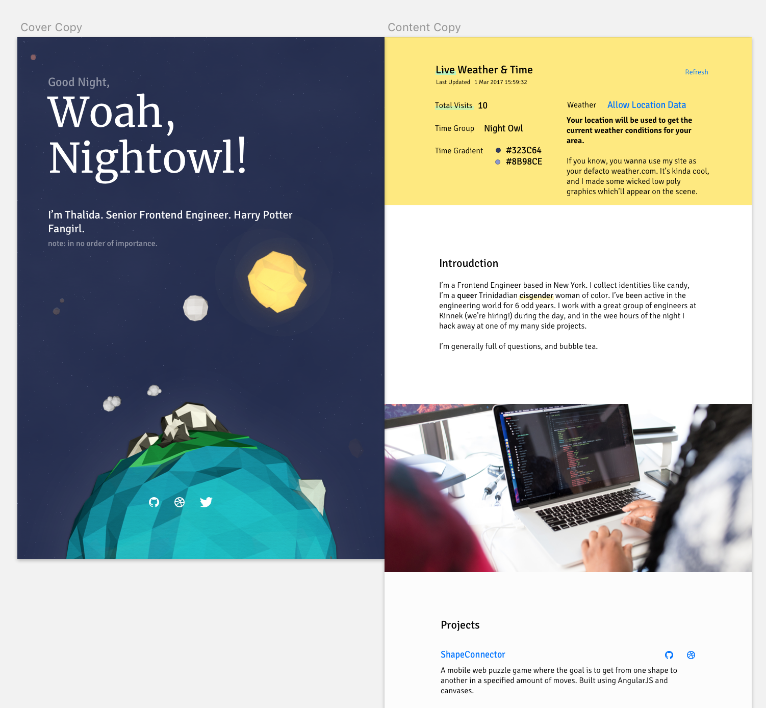 Mock up of space calendar