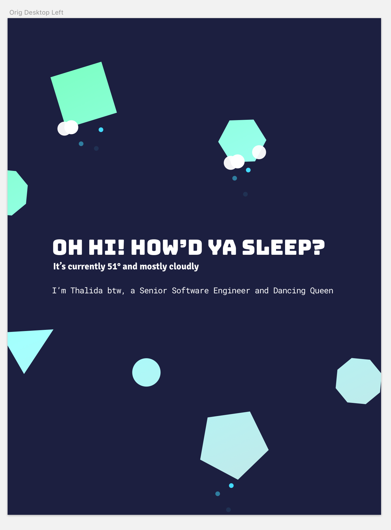 Sketch mockup of the shape clock split version